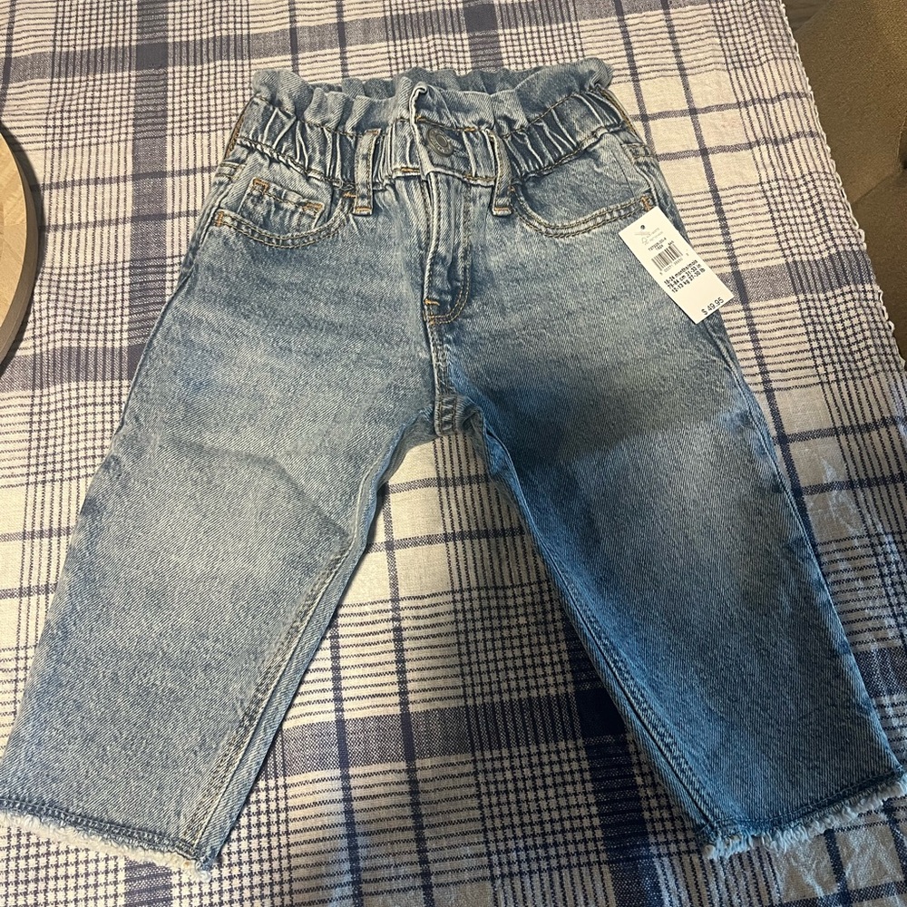 BABY GAP ~RELAXED TAPER JEANS  “paper bag” style with raw hems